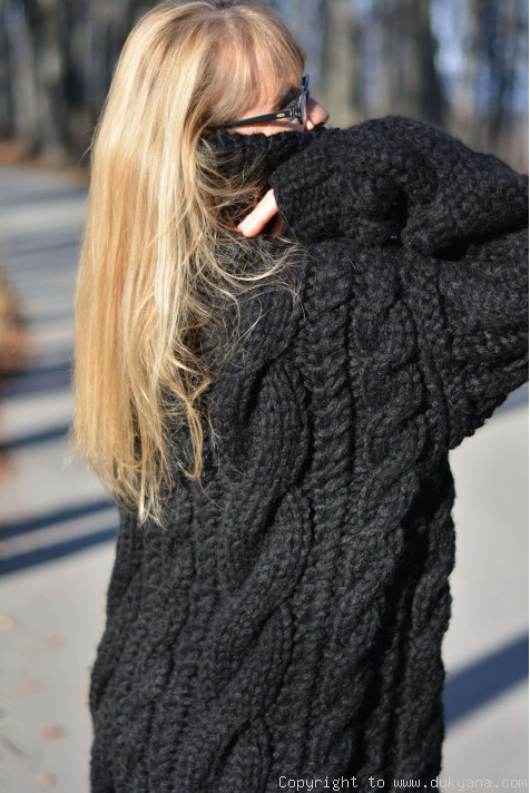 Graphpaper Big Cable Hand Knitブラック Big Cable Hand Knit ビッグ